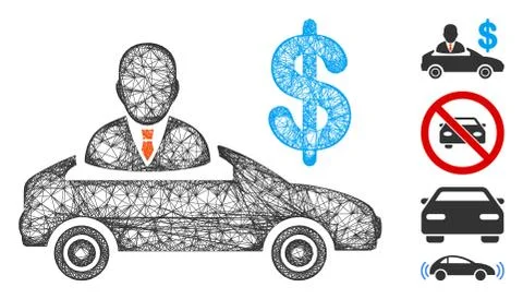 Car Seller Web Vector Mesh Illustration 库存插图