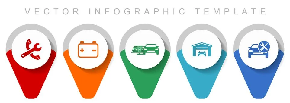 Car serivce pointer collection, miscellaneous icons such as tools, workshop, Stock Illustration