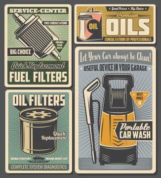 Car service , auto parts, oil and fuel Stock Illustration