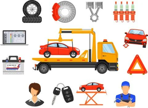 Car Service Banners Stock Illustration
