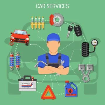 Car Service Concept Stock Illustration