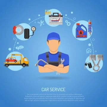 Car Service Concept Stock Illustration