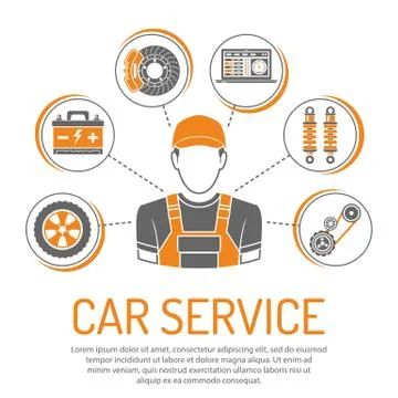 Car Service Concept Stock Illustration
