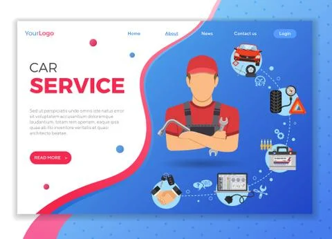 Car Service Concept Illustrazione stock