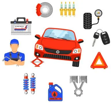 Car Service Concept Stock Illustration