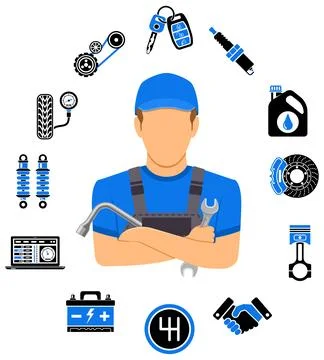 Car Service Concept Stock Illustration