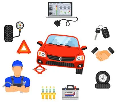 Car Service Concept 스톡 일러스트