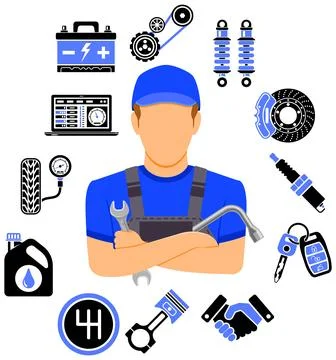 Car Service Concept 스톡 일러스트