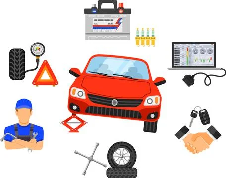Car Service Concept Stock Illustration