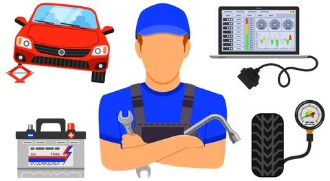 Car Service Concept 스톡 일러스트