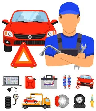 Car Service Concept Stock Illustration