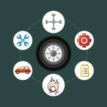 Car service design Stock Illustration