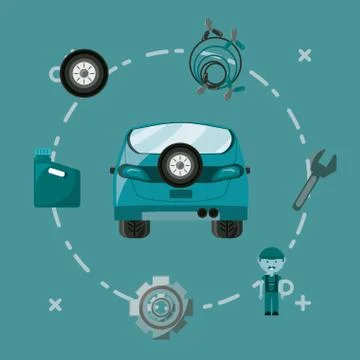 Car service design Stock Illustration