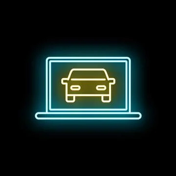 Car service diagnostic data on laptop screen Stock Illustration