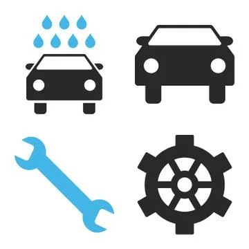 Car Service Flat Vector Icons Illustrazione stock