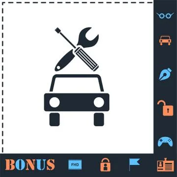 Car service icon flat イラスト素材