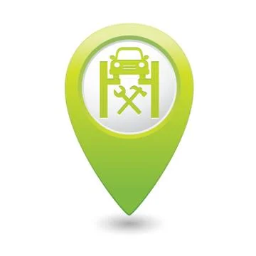 Car service icon on map pointer Illustrazione stock