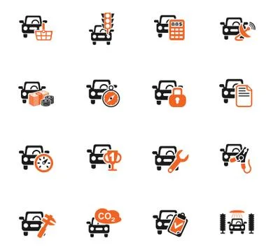 Car service icon set Stock Illustration