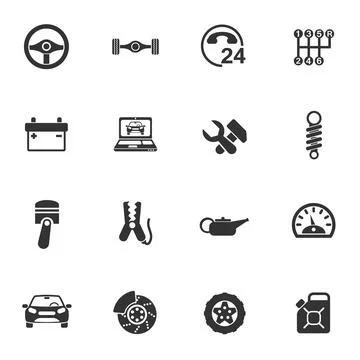 Car service icon set Stock Illustration