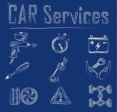Car service icons Stock Illustration