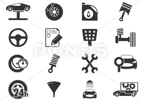 Car service icons set Stock Illustration