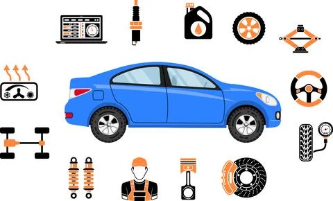Car Service Infographics Stock Illustration