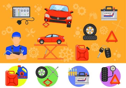 Car Service Infographics Stock Illustration