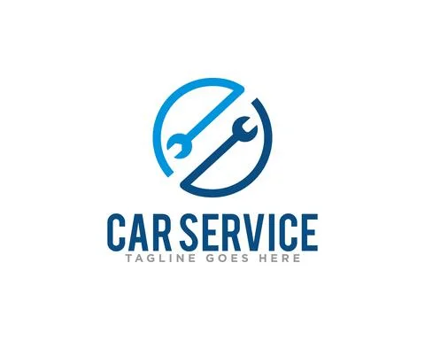 Car Service Logo Design Vector Stock Illustration