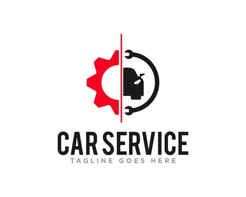 Car Service Logo Design Vector Stock Illustration