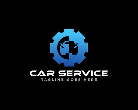Car Service Logo Design Vector Illustrazione stock