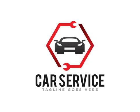 Car Service Logo Design Vector Stock Illustration