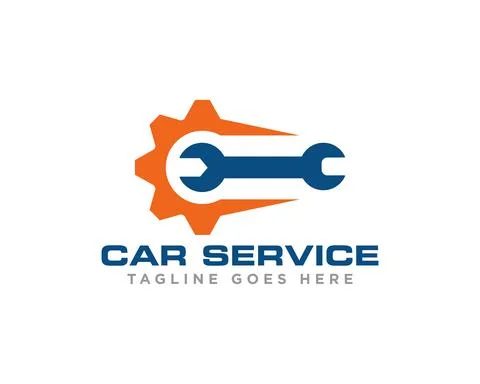 Car Service Logo Design Vector Stock Illustration