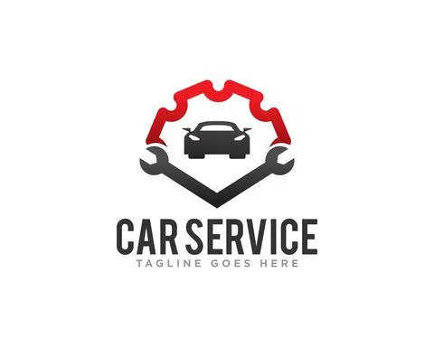 Car Service Logo Design Vector Stock Illustration