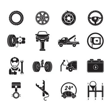 Car Service Maintenance Illustrazione stock
