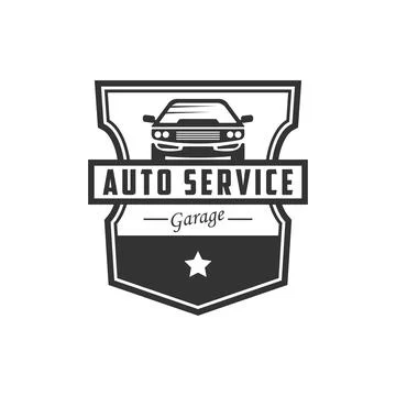 Car service modification logo shield, best for car shop,garage, spare parts l Stock-Illustration