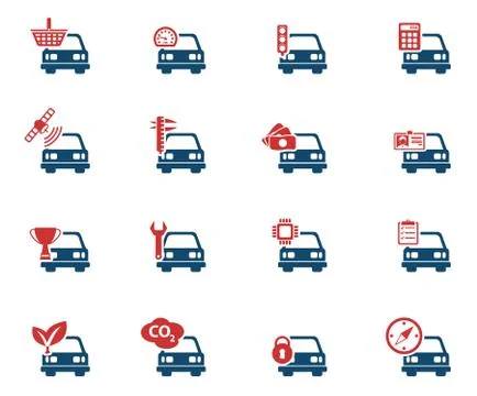 Car service simply icons Stock Illustration
