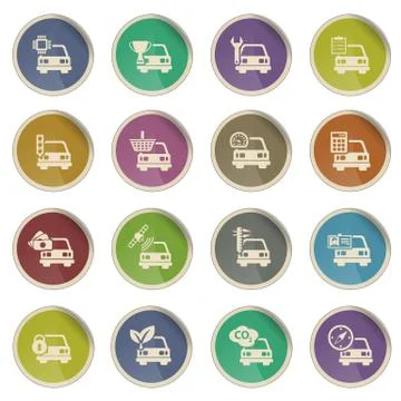 Car service simply icons Stock Illustration