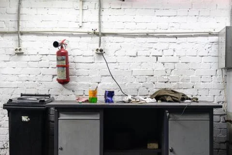 Car service table with clean interior and no people Stock Photos