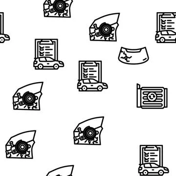 Car Service Technical Maintenance Vector Seamless Pattern 스톡 일러스트