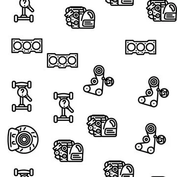 Car Service Technical Maintenance Vector Seamless Pattern イラスト素材