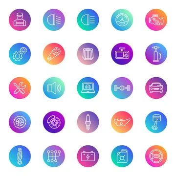 Car service vector icons Illustrazione stock