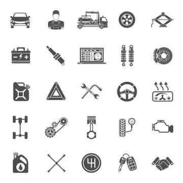 Car Service Vector Icons Set Stock Illustration