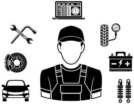 Car Service Vector Icons Set Stock-Illustration