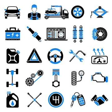Car Service Vector Icons Set Stock Illustration