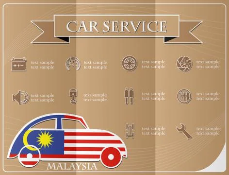 Car service,made from the flag of Malaysia, vector illustration Stock Illustration