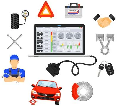 Car Services Banner Stock Illustration
