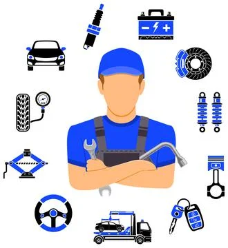 Car Services Concept 스톡 일러스트