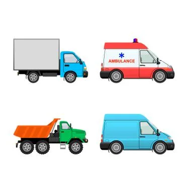 Car set isolated on white background. Vector illustration. Иллюстрация