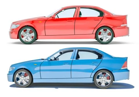 Car set without brand on white background Stock Illustration