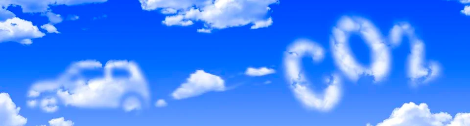 Car shaped cloud pollution concept イラスト素材